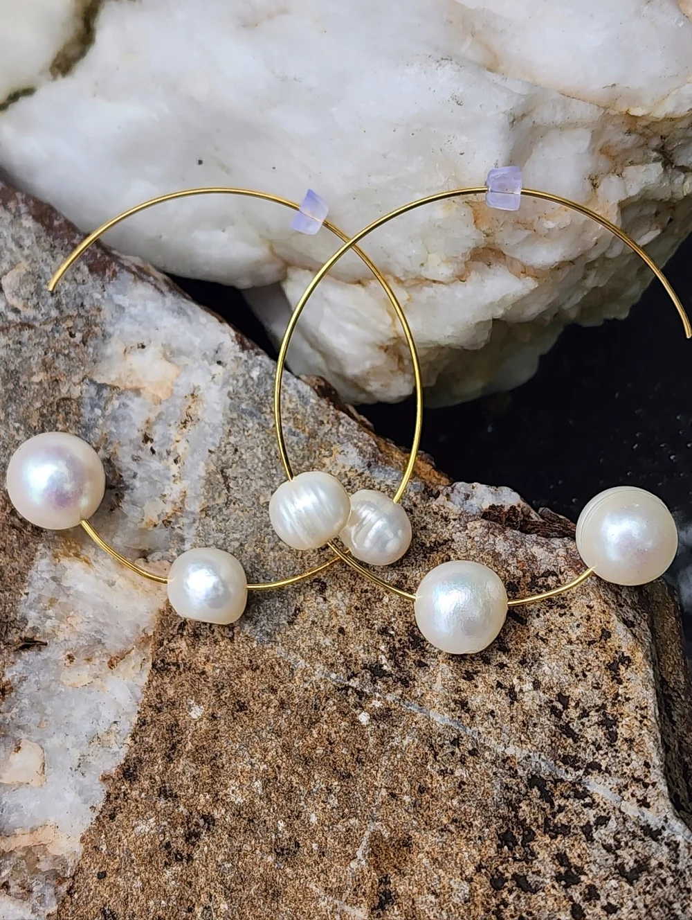 Cult Gaia Natural Irregular Shape Nubia Earring Freshwater Pearl Gold Hoop